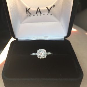 Diamond Engagement Ring 3/8 ct tw Round-cut 10K WG